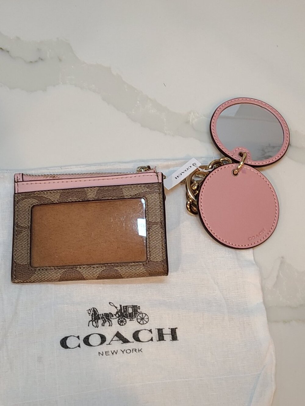 NWT Coach Mini Skinny ID Holder with matching mirror purse charm - Picture 3 of 10
